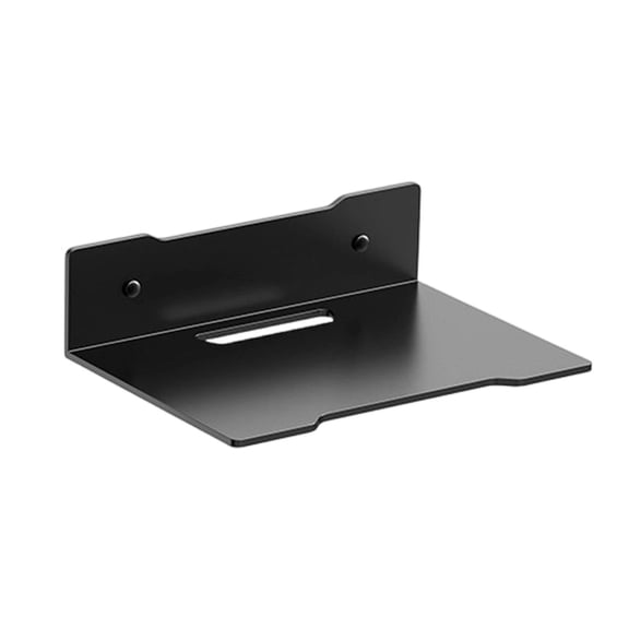 Universal Wall Mounted Floating Shelf, Metal Router Rack for Monitors and AV Components, Wall Holder for DVD Players Game Consoles TV, Heavy Duty Steel, Black2, 23x6cm