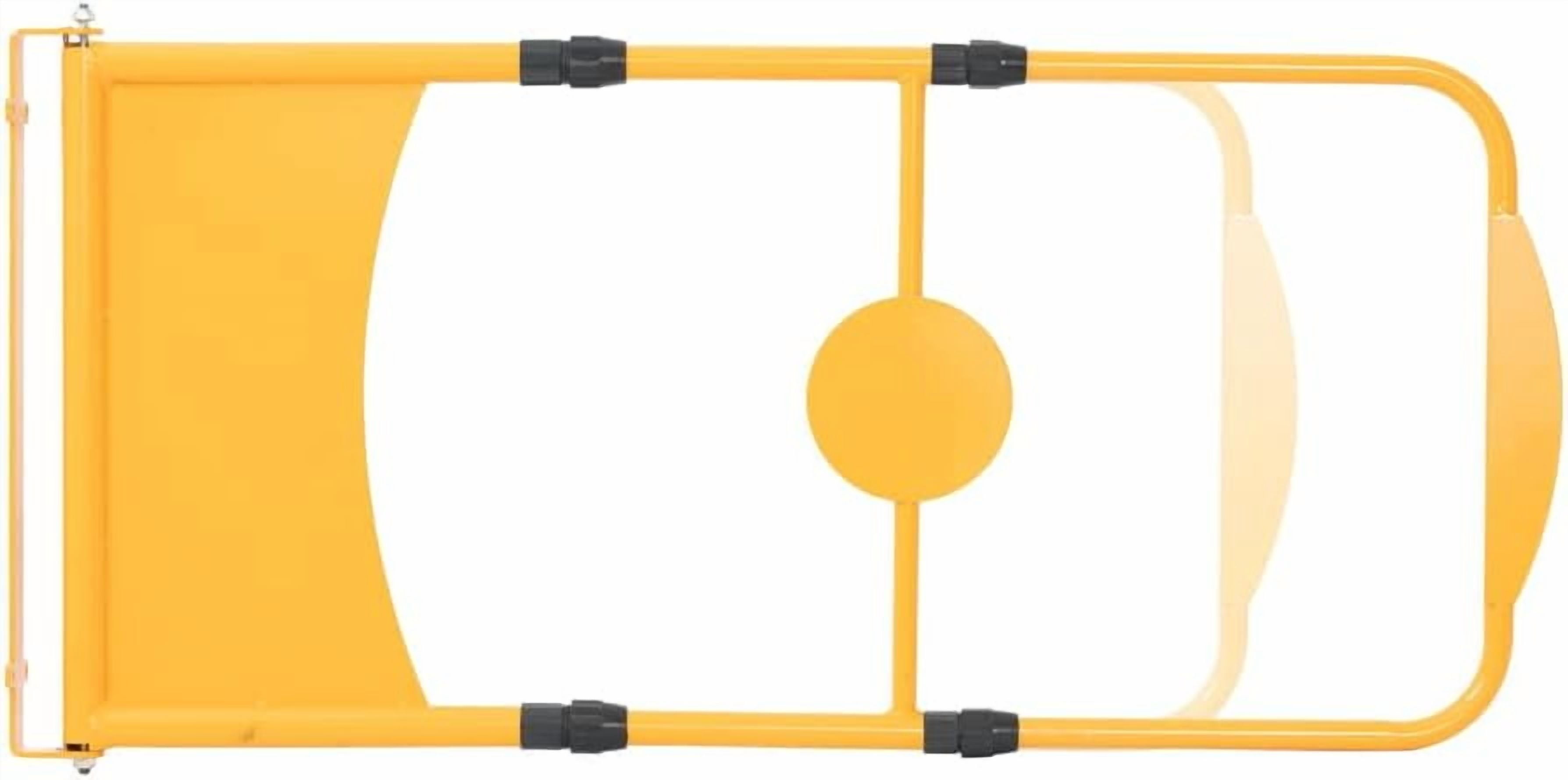 Universal Warehouse Safety Swing Gate, Retractable Manual-Closing Swing Gate for Square or Round Post Mount, Adjustable Metal Safety Gate 24" to 40" Width Opening, Safety Yellow