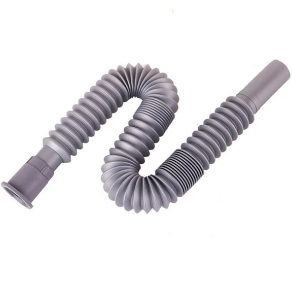 Universal Wash Basin Sink Drain Pipe, 1-1/4 Inch Install Diameter Plastic Flexible and Expandable Drain Pipe for Kitchen Bathroom Sink, Universal Fit, Wash Basin, 13.4"-31.5" Expandable,Silver