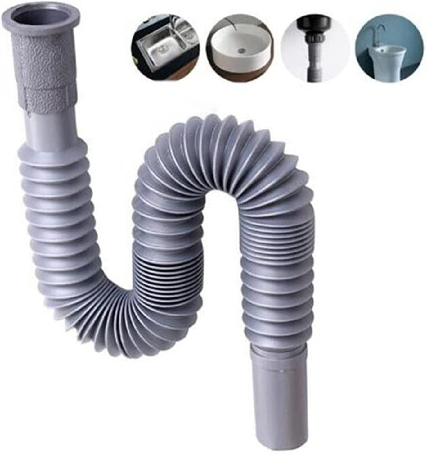 Universal Wash Basin Sink Drain Pipe, 11/4 Inch Install Diameter