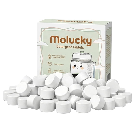 Baby Bottle Washer Tablets-120pcs Removes Milk Fat, Odors & Hard Water Residue.Works with Momcozy & Grownsy Washers