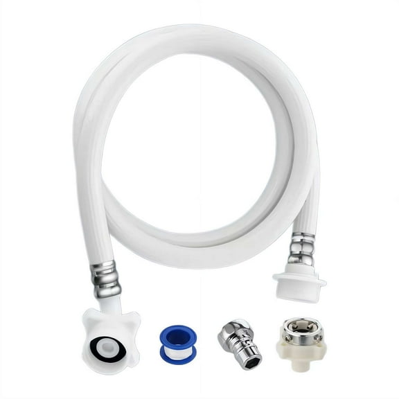 Universal Washing Machine Drain Hose, Flexible Washer Drain Hose Kit with 1 Water Pipe, 1 Conversion Head, 1 Faucet Joint, 1 Tape, Compatible with Most Household Washing Machines
