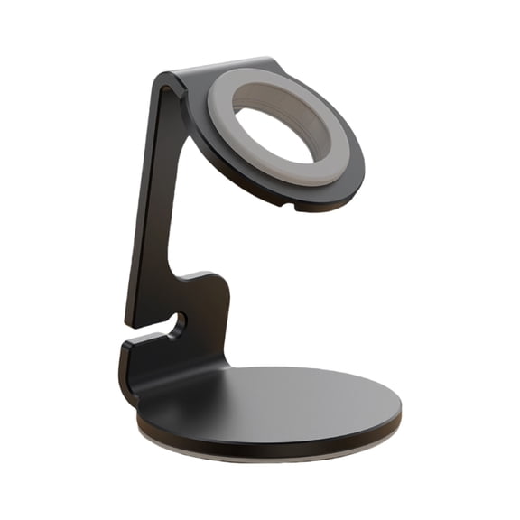 Universal Watch Charging Stand Compatible with Apple Watch SE/1-8/Ultra - Magnetic Wireless Charger Dock with Anti-Slip Silicone Base, Aluminum Alloy Holder-Black