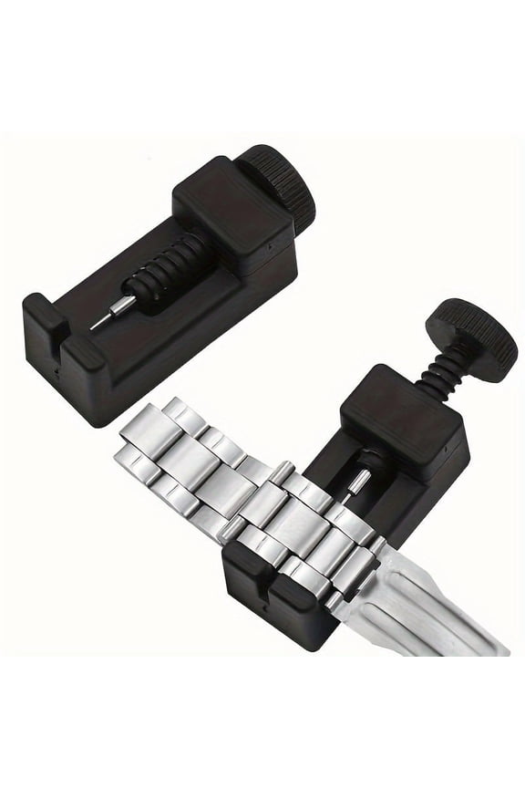 Universal Watch Link Adjustment Tool  Heavy-Duty Metal Band Remover Kit with Precision Pin Pusher for Stainless Steel & Metal Straps  Compact DIY Watch Repair Tool, Black