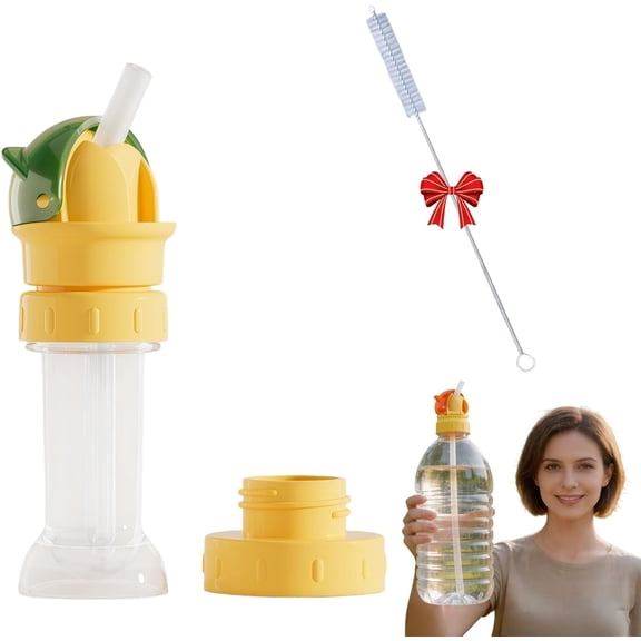 Universal Water Bottle Straw Lid – Leak-Proof Spout Conversion Cap with Straw, Portable Flip Top Cover for Travel, Work & Gym, Fits Most Standard Water & Juice Bottles
