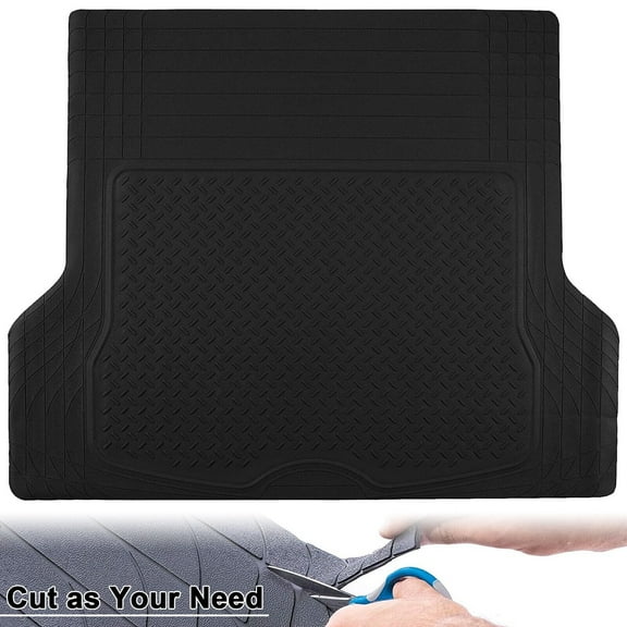 Universal, Water-Resistant, Trunk Floor Mats, Fits SUV - Black