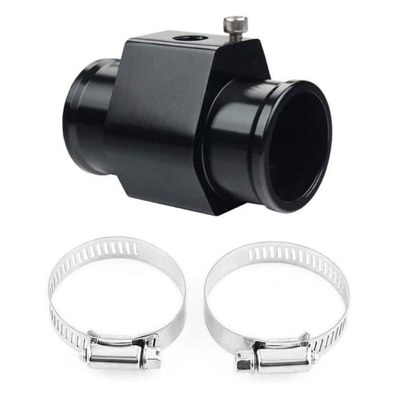 Universal Water Temp Joint Pipe Water Temp Temperature Joint Pipe Sensor Gauge Radiator Hose Adapter, (Black, 34mm)