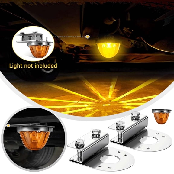 Universal Watermelon Light Bracket, Heavy-Duty Stainless Steel Mounting Bracket for Underglow and Frame Rail Lighting, Bolt-On Installation No Drilling Required (2-Piece Set, Brackets Only)