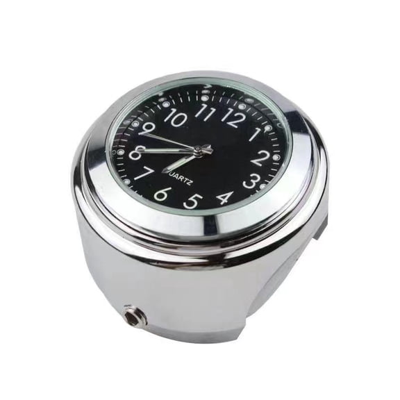Universal Waterproof Aluminum Motorcycle Handlebar Clock - Quartz Timepiece Accessory for Cruisers & Sportbikes