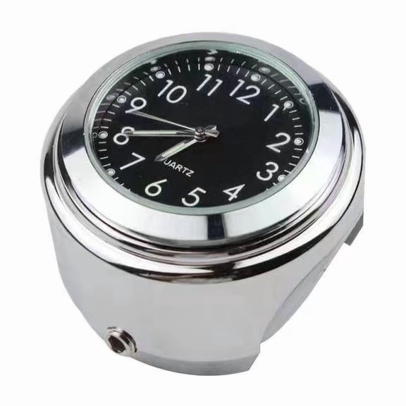Universal Waterproof Aluminum Motorcycle Handlebar Clock - Quartz Timepiece Accessory for Cruisers & Sportbikes