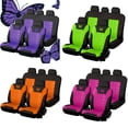 thumbnail image 1 of Universal Waterproof Car Seat Covers 9 Piece Set Fashion Embroidery Auto Protector Interior Accessories (5 Seat Covers + 4 Headrests), 1 of 7