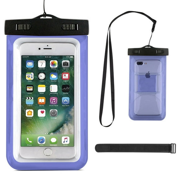 Universal Waterproof Case,IPX8 Universal Waterproof Case Underwater Dry Bag Compatible iPhone 11/XS Max/XR/X/8/8Plus/7Plus Galaxy S10/S9/Note 9 Up To 6"-Blue