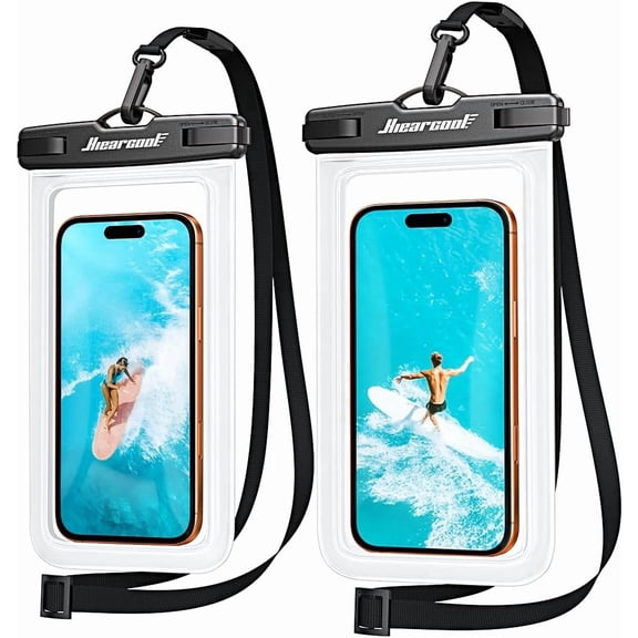 Universal Waterproof Case, Waterproof Phone Pouch Compatible for iPhone 17 16 15 14 13 Pro Max XS Plus Samsung Galaxy S22 Cellphone Up to 8.9", IPX8 Cellphone Beach Bag for Travel - 2 Pack