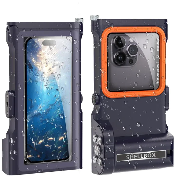 Universal Waterproof Phone Case for Snorkeling Diving Swimming Surfing Scuba Bluetooth Control for iPhone 17/16/15/14 Pro Max Samsung Galaxy S25/S24/S23 Ultra up to 6.9"