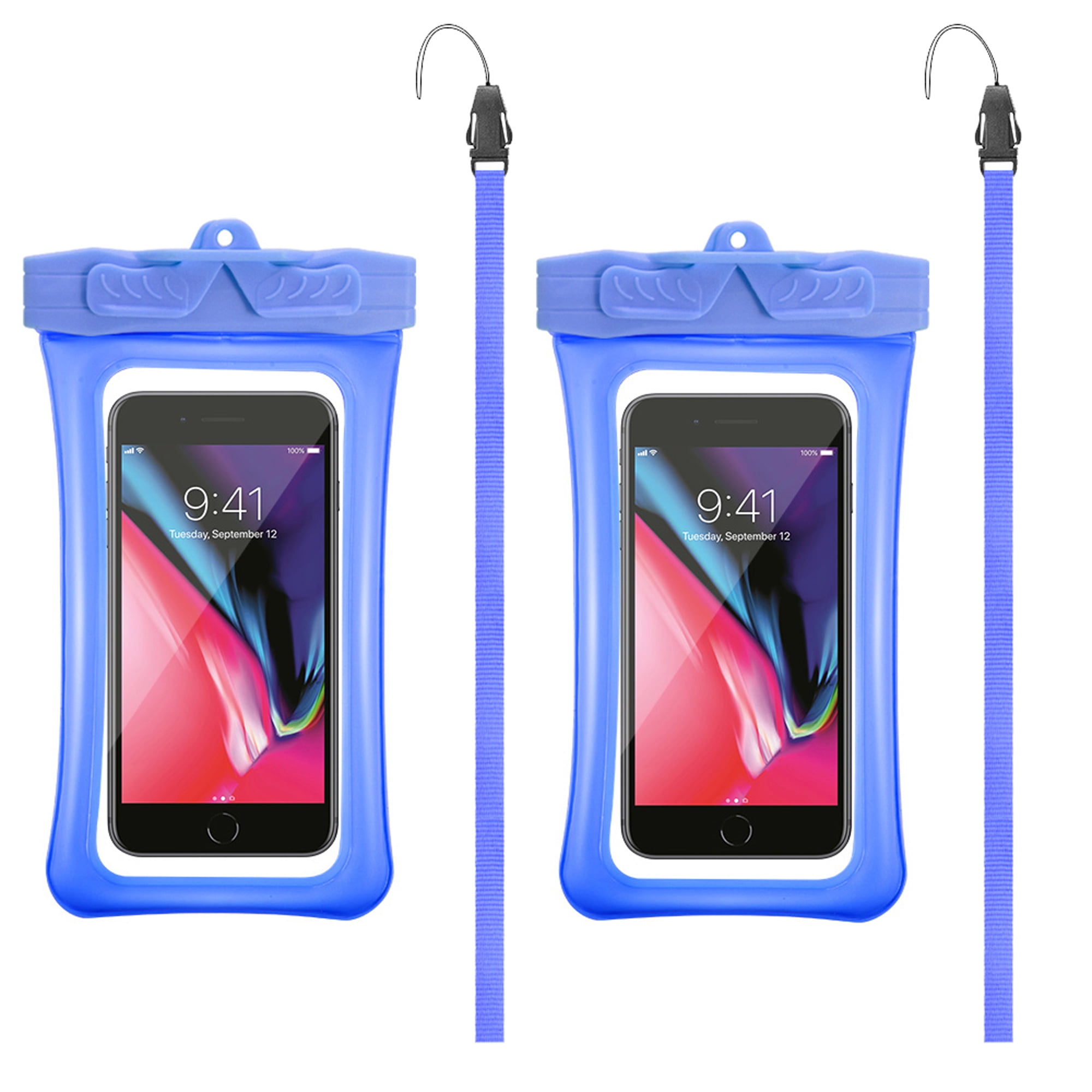 Universal Waterproof Phone Pouch 2-Pack – Clear Touchscreen Phone Protection with Lanyard