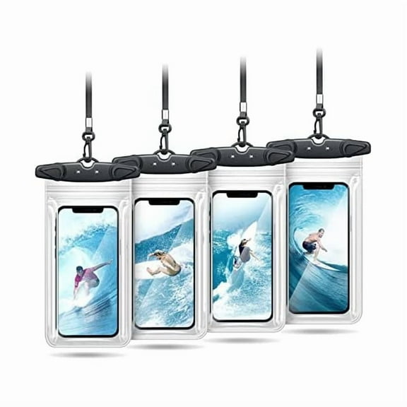 Universal Waterproof Phone Pouch, 4 Pack IPX8 Waterproof Phone Lanyard Case Compatible with iPhone 15 14 13 12 11 Pro Max Pro Plus, Galaxy S23 S22 S21 Note 20/10/9 up to 7.5", Dry Bag for Vacation