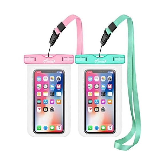 Universal Waterproof Phone Pouch, Beach Essential Accessories Protector iPhone Passport Money Sandproof,Swimming Sup Surfing Jetski Must Haves