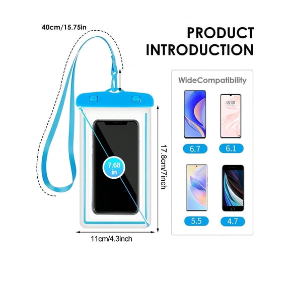 Universal Waterproof Phone Pouch Blue