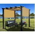 thumbnail image 1 of Universal Waterproof Polyester Pergola Shade Cover Replacement Canopy W/ Heavy Duty Weighted Metal Rods Sand 14' x 9', 1 of 5
