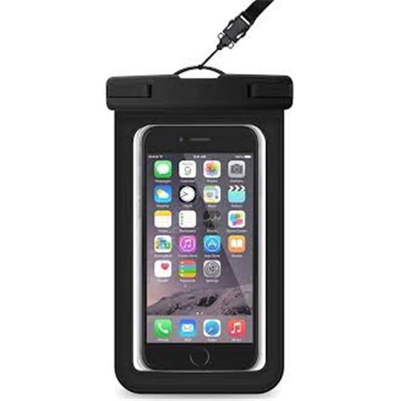 Universal Waterproof Pouch Black - Up to 6.9 in. - Pack of 2