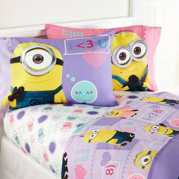 Universal Way 2 Cute Minions 3-Piece Microfiber Bed Sheet Set, Twin