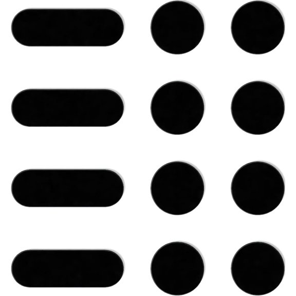Universal Webcam Cover Stickers - Privacy Protection Accessory, No Residue Application, Safe Screen Closure - Dots,Squares and Bars, 12 Pieces - Black