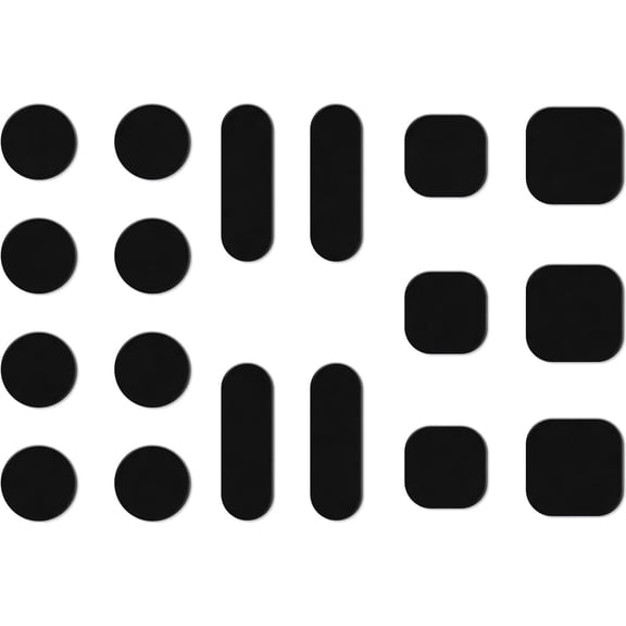 Universal Webcam Covers - Privacy Protection Accessory, No Residue Application, Safe Screen Closure - Dots,Squares and Bars, 18 Pieces - Black
