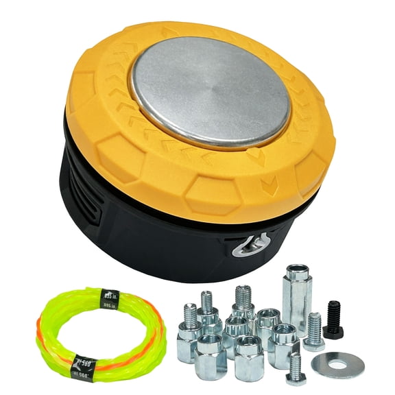 Universal Weed Eater Head,Easy Feed Trimmer Bump Head with Wear-resistant rotating iron plate, Weed Wacker Head Trimmer Head for Echo,Ego,Dewalt,Stihl,Ryobi...with 14ft 095Trimmer Line,Orange