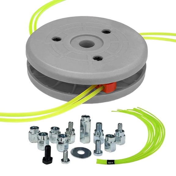 Universal Weed Eater Head, H011 Easy Load String Trimmer Head Replacement Weed Wacker Head Fits Most Standard Models of Gas and Electric Weed Trimmer, Includes 15 pcs 1FT-0.095" Trimmer Line, Grey