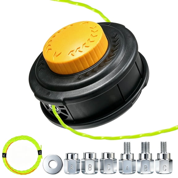 Universal Weed Eater Head, Speed Feed Trimmer Head String Trimmer Head Weed Wacker Head Replacement for Echo, Ego, Dewalt, Stihl, Husqvarna Trimmer Weed Eater, with 14FT/0.095 Trimmer Line-Orange