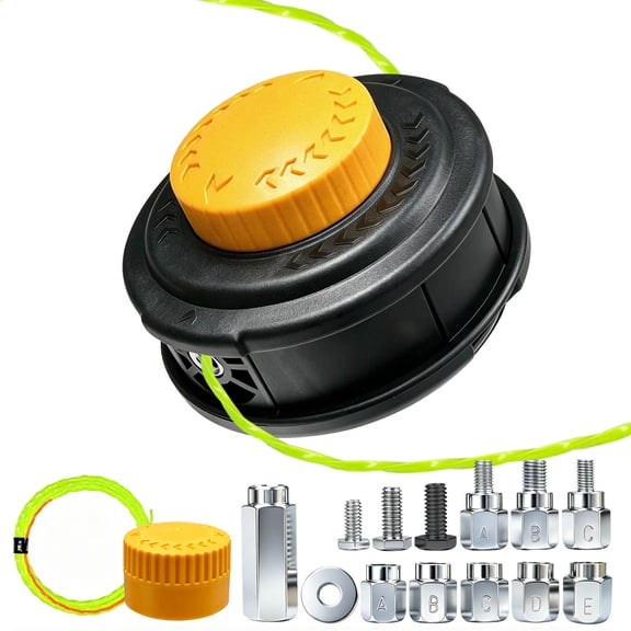 Universal Weed Eater Head, Speed Feed Trimmer Head String Trimmer Head Weed Wacker Head Replacement for Echo, Ego, Dewalt, Stihl, Husqvarna Trimmer Weed Eater, with 14FT/0.095 Trimmer Line-Orange