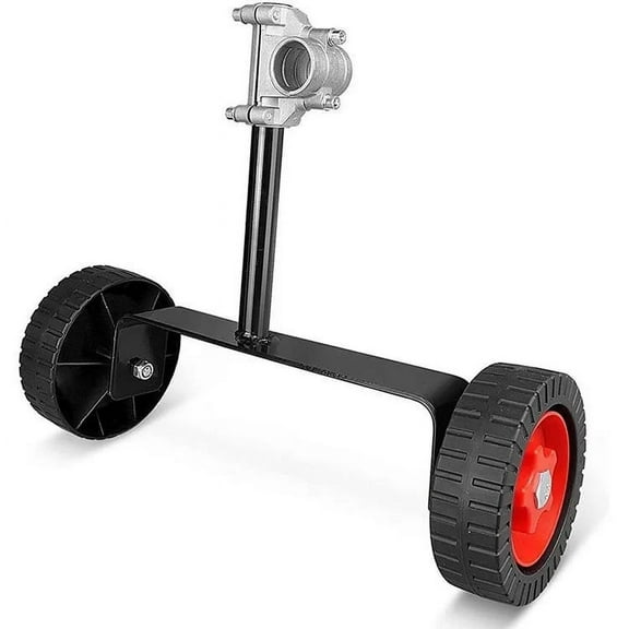 Universal Weed Eater Wheel with Iron Bracket, 26-28MM Fit for Large Gas String Trimmers, Adjustable Support Wheel for Lawn Edger & Weed Cutter, Heavy Duty Auxiliary Wheel for Outdoor Lawn Care