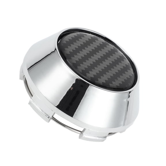 Universal Wheel Center Hub Cap Durable 69mm 2.72" OD Plastic Carbon Fiber Pattern Silver Tone