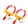 thumbnail image 1 of Universal Wheel Lock, Security Trailer Wheel Lock, Tire Lock Anti Theft for Trailers Golf Cart SUV Boat ATV Motorcycle Camper, 2 Packs with 6 Alike Keys (Yellow-Red), 1 of 6