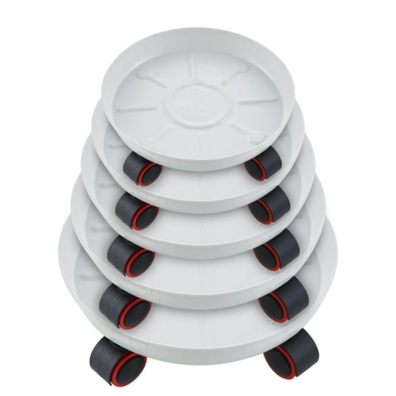 Universal Wheeled Plant Stand with Thickened Base & Water Catch Tray, Heavy Duty Rolling Flower Pot Holder for Indoor Outdoor Garden Mobility