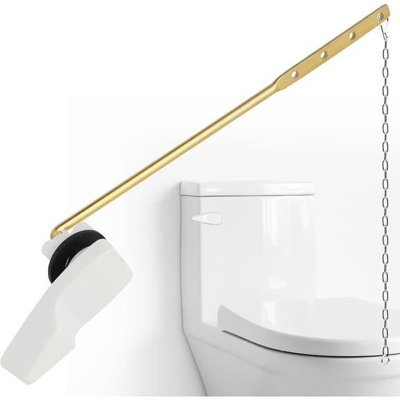 Universal White Metal Toilet Handle Replacement, ront Mount lush Trip Lever Compatible with /Mansield//Kohler Toilets, Stainless Steel lapper Chain