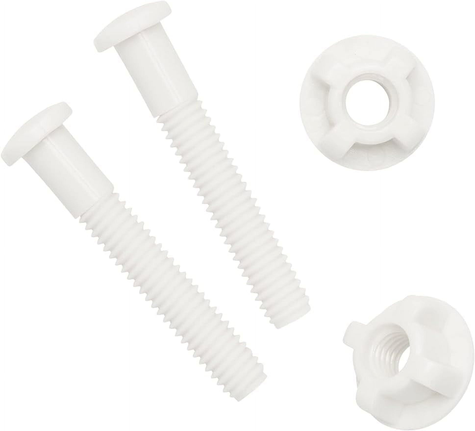 Universal White Plastic Toilet Seat Hinge Bolt Screw For Top Mount
