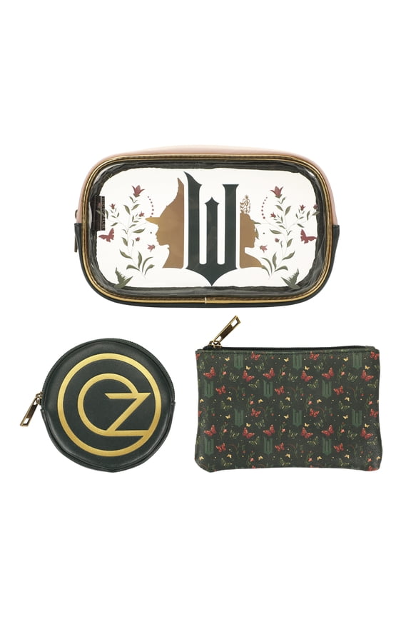 Universal Wicked: Part One 3-Piece Cosmetic Pouch Set with Emerald City Design