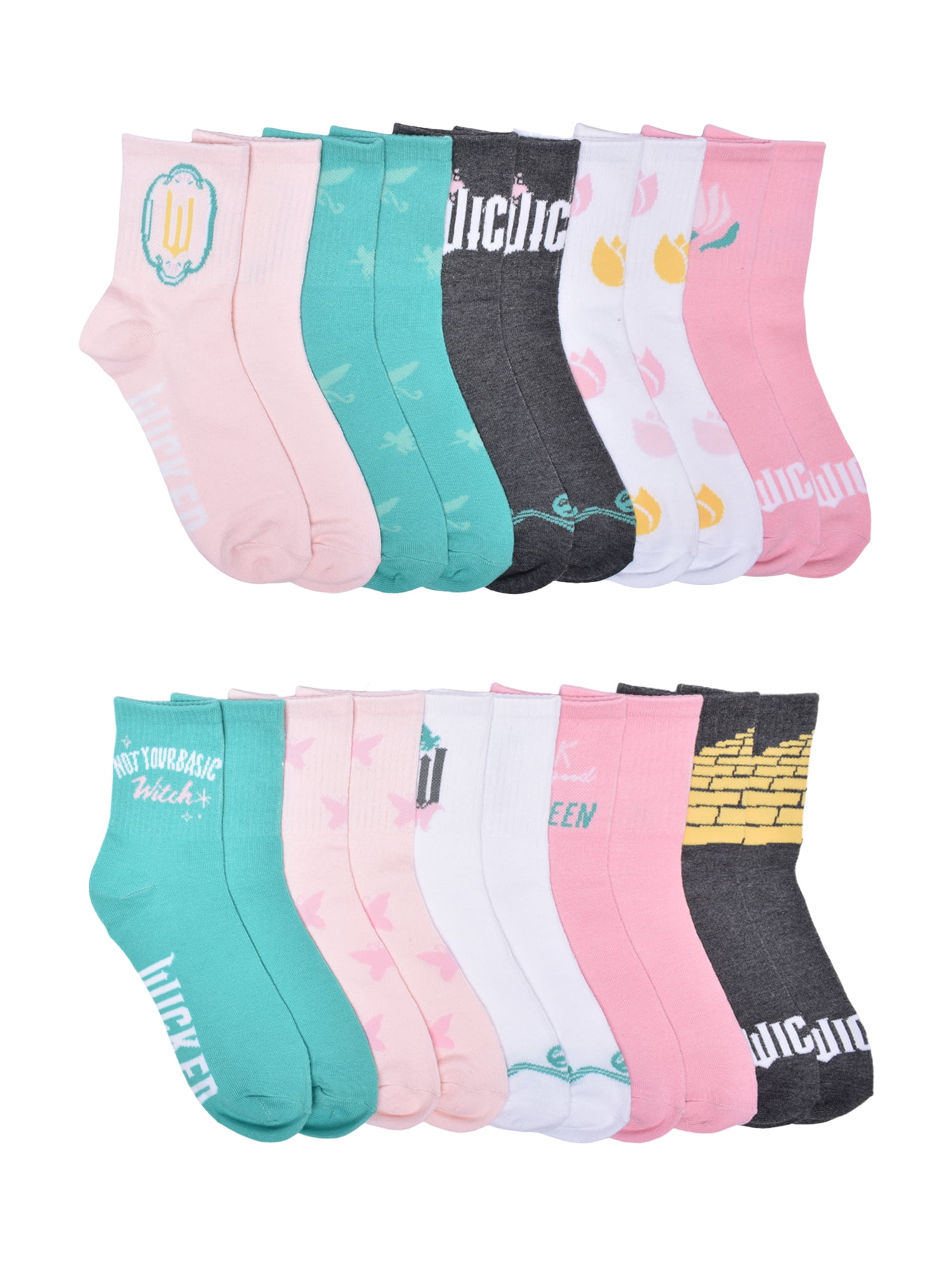 Wicked women's 10Pack Crew Socks Fits Shoe Size 410.5