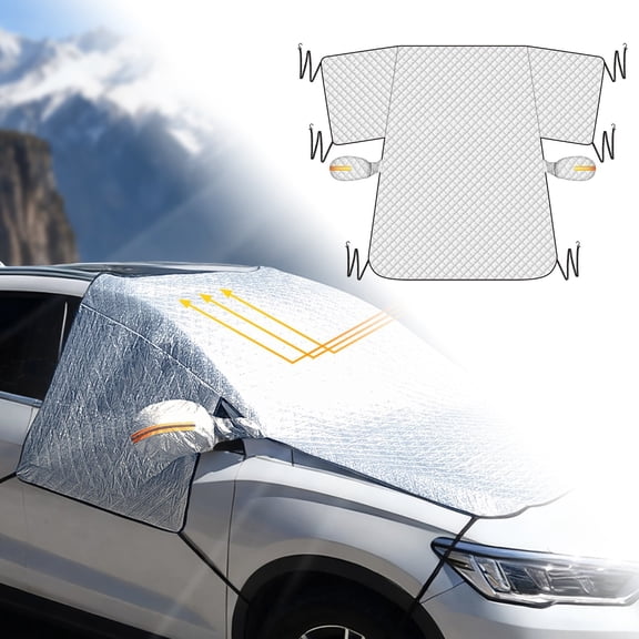 Universal Windshield Cover and Sun Visor Shield for All Vehicles All-Weather Frost Freezing