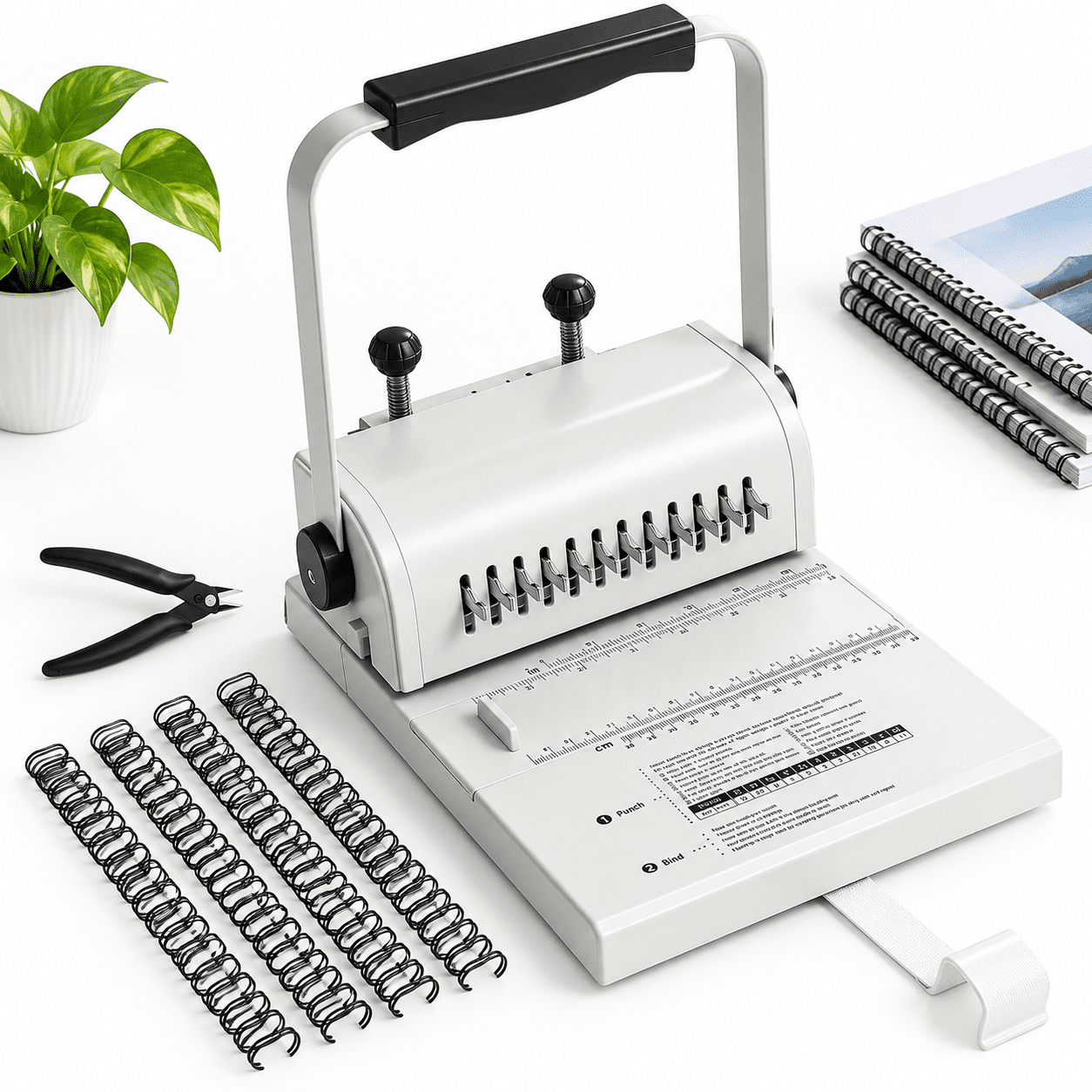Universal Wire Binding Machine with Starter Kit, 2:1 Hole Pitch ...