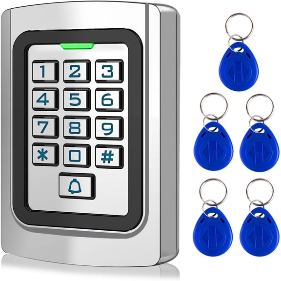 Universal Wired Access Control Keypad, 12 Metal Door Keypad, Code and Card Keypad, IP68 Waterproof, 2000 Users, Suitable for Garage Doors, Door Openers, Magnetic Locks, and Access Control Systems