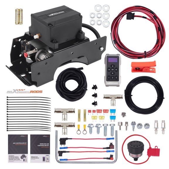 Universal Wireless Air Shock Compressor Controller Kit - OEM Fit for Dodge Ram, Chevy Silverado, GMC Sierra, Ford F-Series & Toyota Trucks - 120 PSI - SKU 44128376