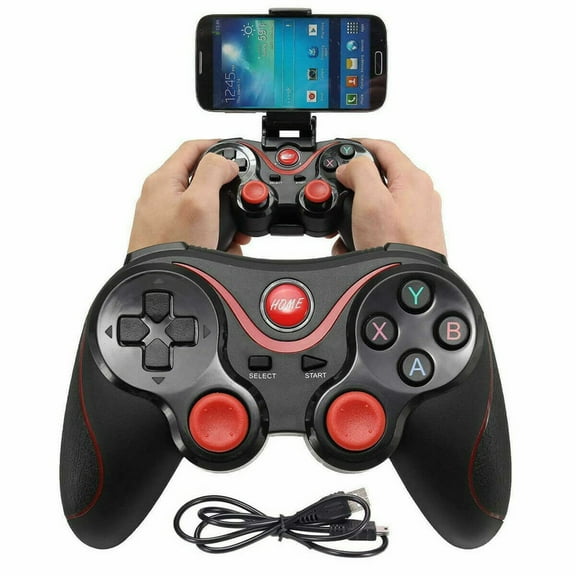 Universal Wireless Bluetooth Gamepad Controller for Android TV/Phone/PC/Tablet. 3.0 Joystick Remote, Best Gift for Gaming (Black-Red)