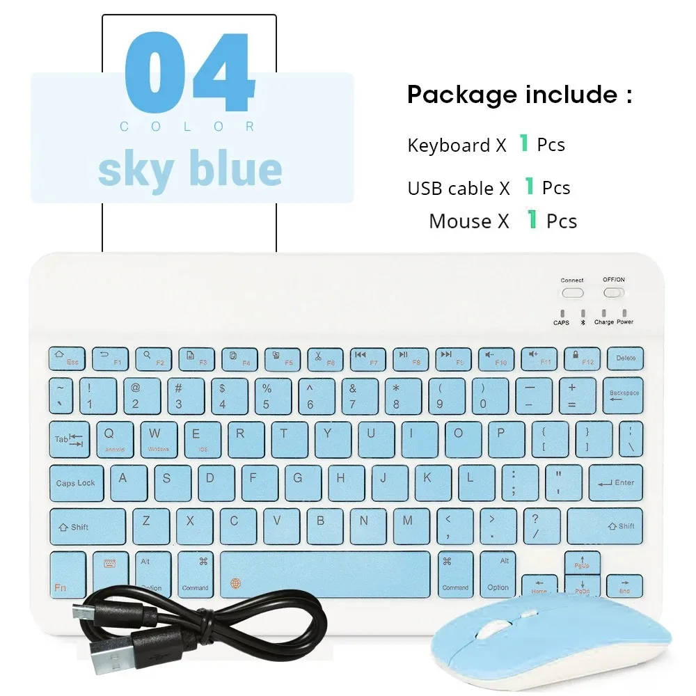Universal Wireless Bluetooth Mouse BT English Keyboard For iPad 10th Air 2 Generation Phone Tablet Portable For Xiaomi Android