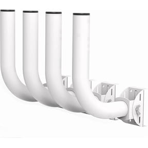 Universal Wireless Bridge Bracket, 150 Adjustable Lightweight J-Pole Mount for Wall or Pole, 12 in Outdoor Antenna Mast, 1.4 in OD, for PTP Access Point CPE WiFi Extender, White(4-Pack)