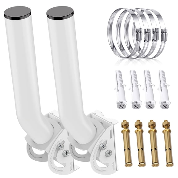 Universal Wireless Bridge Bracket Mount,11''(H) - 1.38 Dual Screws Fixing Pole and Wall Mounted Mounting Mast Kit for Outdoor TV Antenna, Point to Point AP Access Point, Client Bridge CPE (2-Pack)