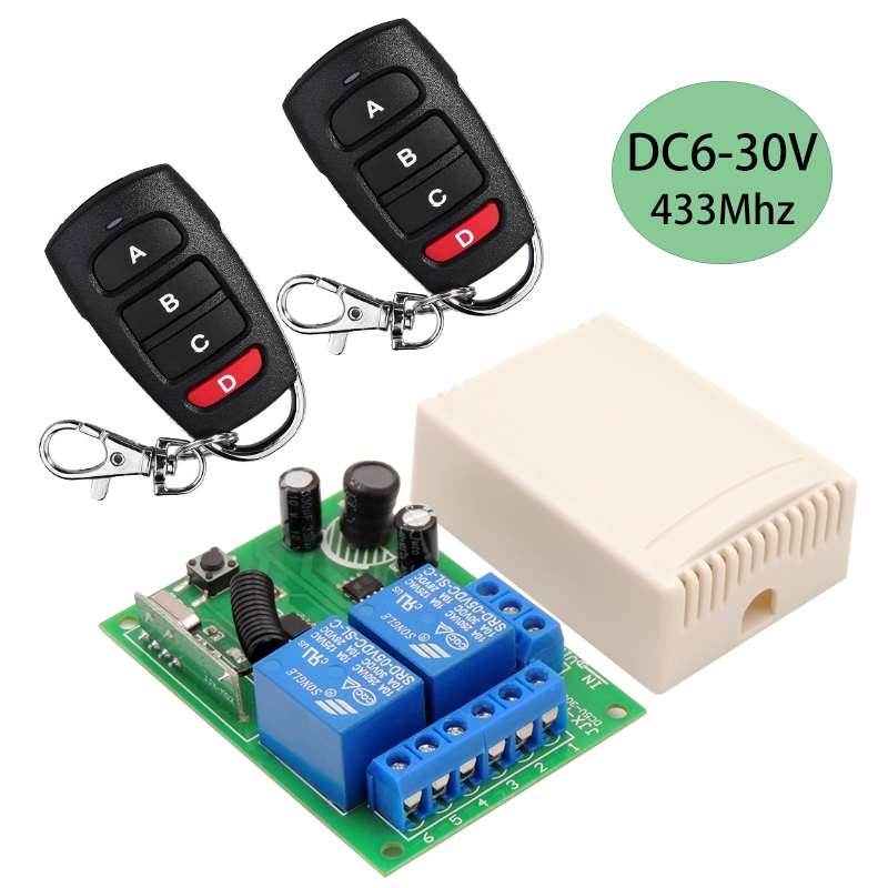 Universal Wireless Remote Control 433Mhz DC6V 12V 24V 2CH rf Relay and