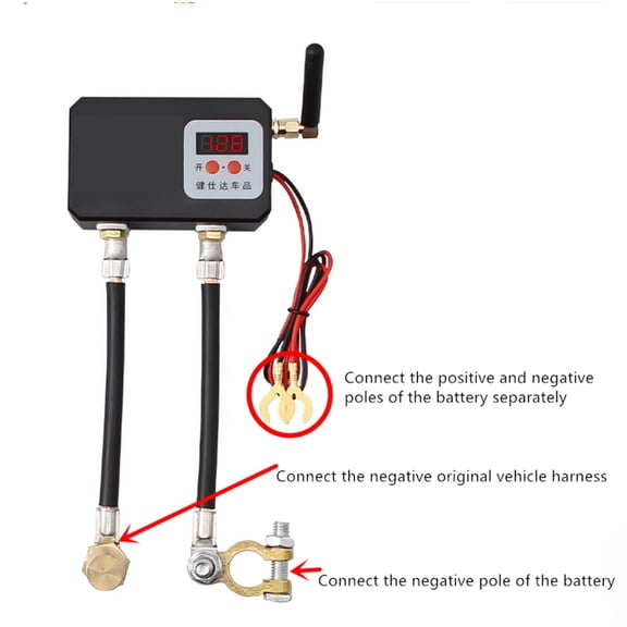 Universal Wireless Remote Control Button / automatic Control 12v Car Battery Disconnect Cut Off Isolator Master Switches Voltmeter Display