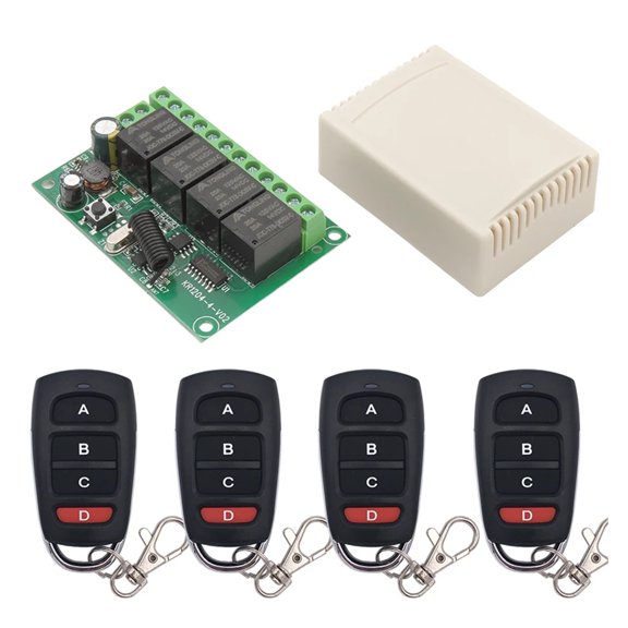 Universal Wireless Remote Control Switch 433MHz DC 6V12V 24V 30V 4CH10A Receiver Rf Transmitter For Garage/Gate/Motor/Light/Lamp ,Smart WiFi Control